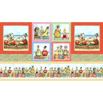 Patchworkbaumwolle Panel Fruit Ladies by Elizabeth´s Studio